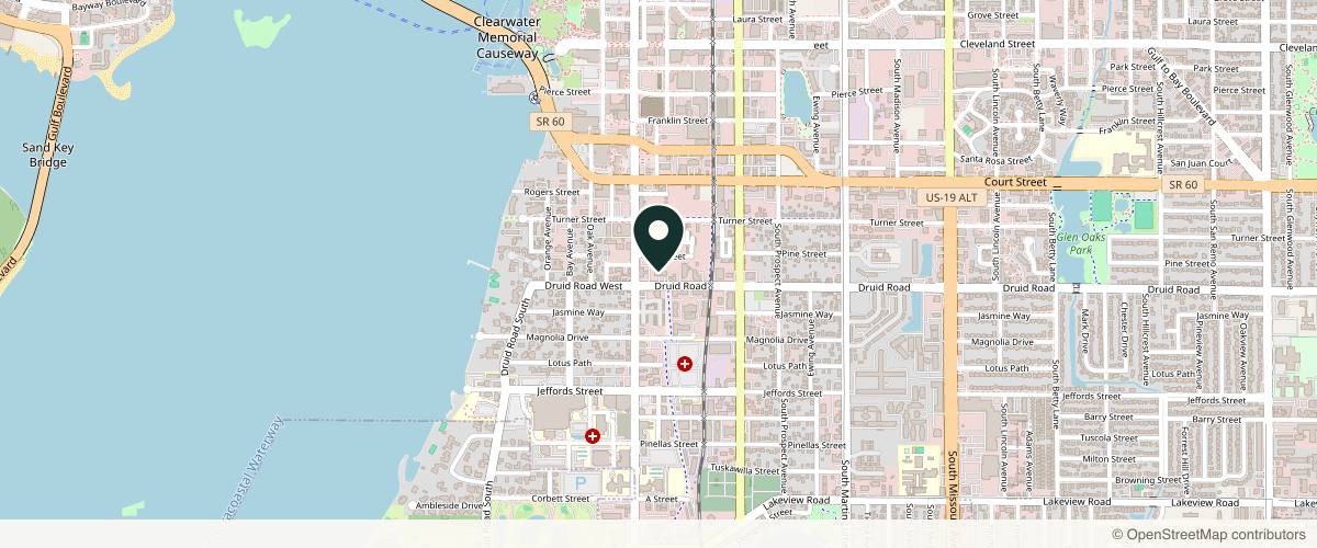Map showing the exact location of Dermaclinique - Dermatology & Skin Spa at 510 Druid Rd Ste a, Clearwater, FL 33756, USA