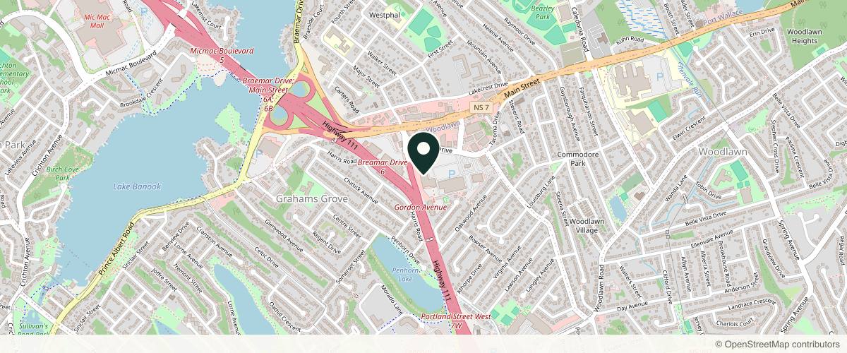 Map showing the exact location of DermaEnvy Skincare - Dartmouth at 50 Tacoma Dr Unit 18A, Dartmouth, NS B2W 3E6, Canada