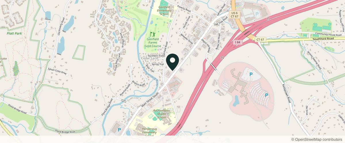 Map showing the exact location of DermAesthetics Anti-Aging, Laser & Medical Skin Care Center at 348 Main St S, Southbury, CT 06488, USA