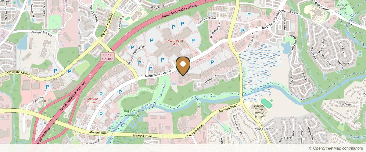 Map showing the exact location of dermani MEDSPA® Alpharetta at 6480 North Point Pkwy #1100a, Alpharetta, GA 30022, USA