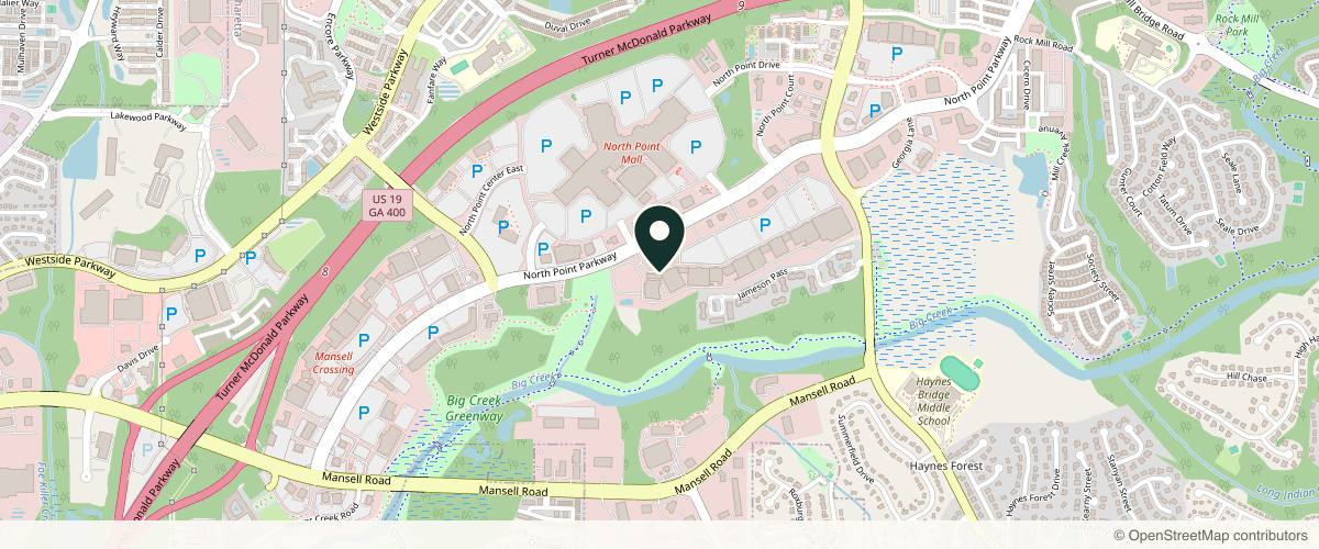 Map showing the exact location of dermani MEDSPA® Alpharetta at 6480 North Point Pkwy #1100a, Alpharetta, GA 30022, USA
