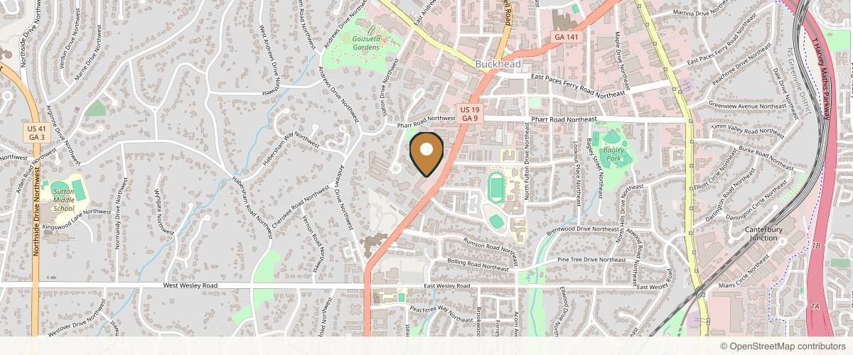 Map showing the exact location of dermani MEDSPA® Buckhead at 2900 Peachtree Rd #111, Atlanta, GA 30305, USA