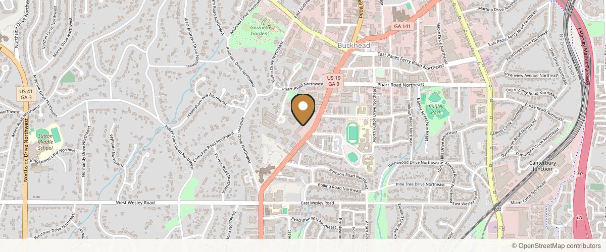 Map showing the exact location of dermani MEDSPA® Buckhead at 2900 Peachtree Rd #111, Atlanta, GA 30305, USA