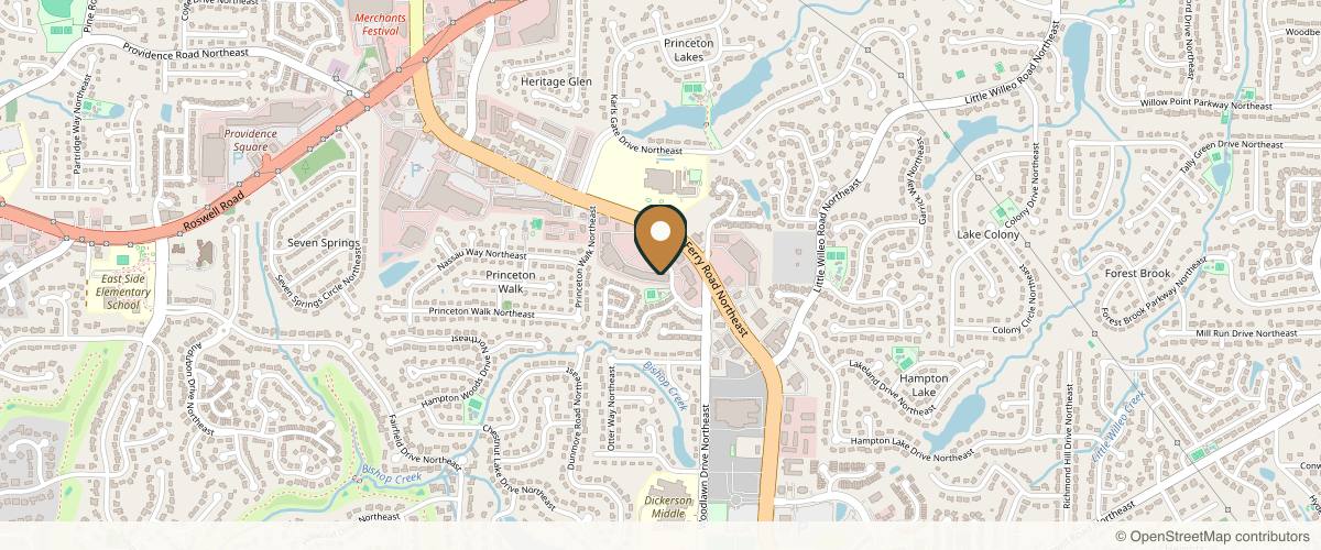 Map showing the exact location of dermani MEDSPA® East Cobb at 1205 Johnson Ferry Rd Ste 129, Marietta, GA 30068, USA