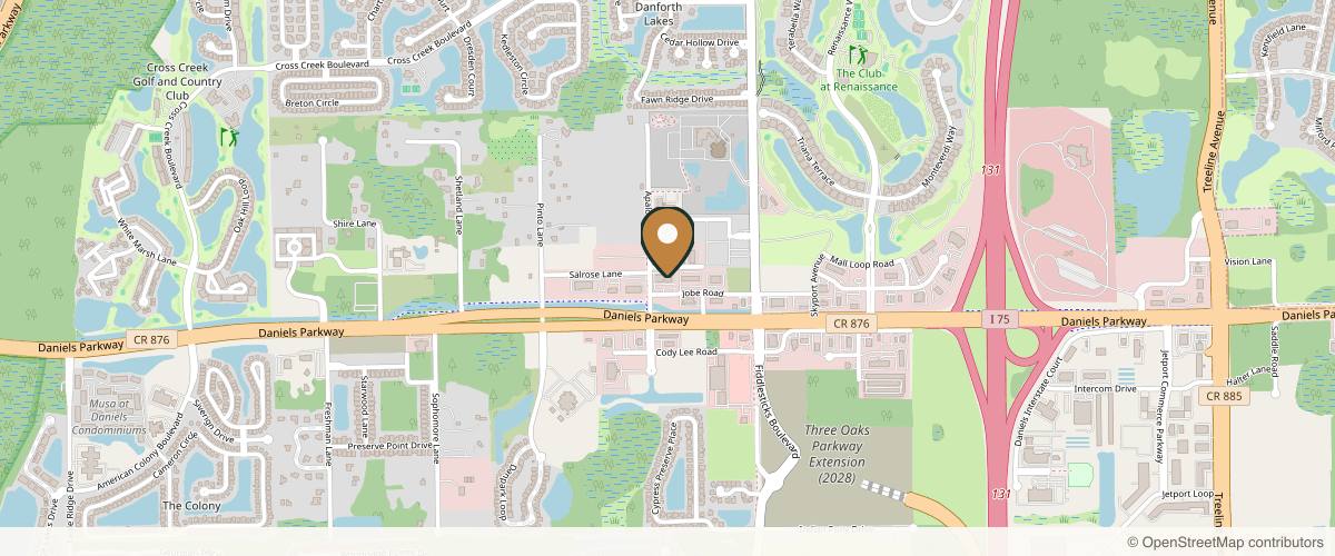Map showing the exact location of dermani MEDSPA® Fort Myers at 8911 Daniels Pkwy #6, Fort Myers, FL 33912, USA