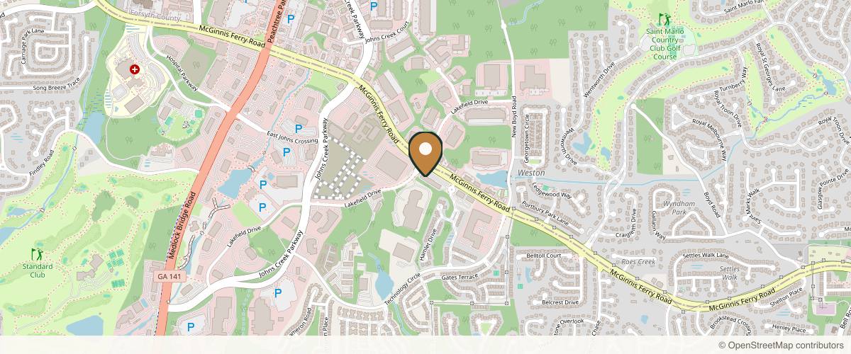 Map showing the exact location of dermani MEDSPA® Johns Creek at 6955 McGinnis Ferry Rd Suite 116, Johns Creek, GA 30097, USA