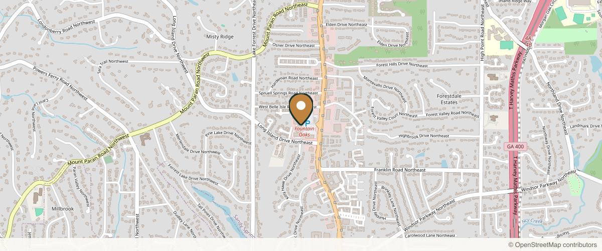 Map showing the exact location of dermani MEDSPA® North Buckhead at 4920 Roswell Rd #19, Atlanta, GA 30342, USA