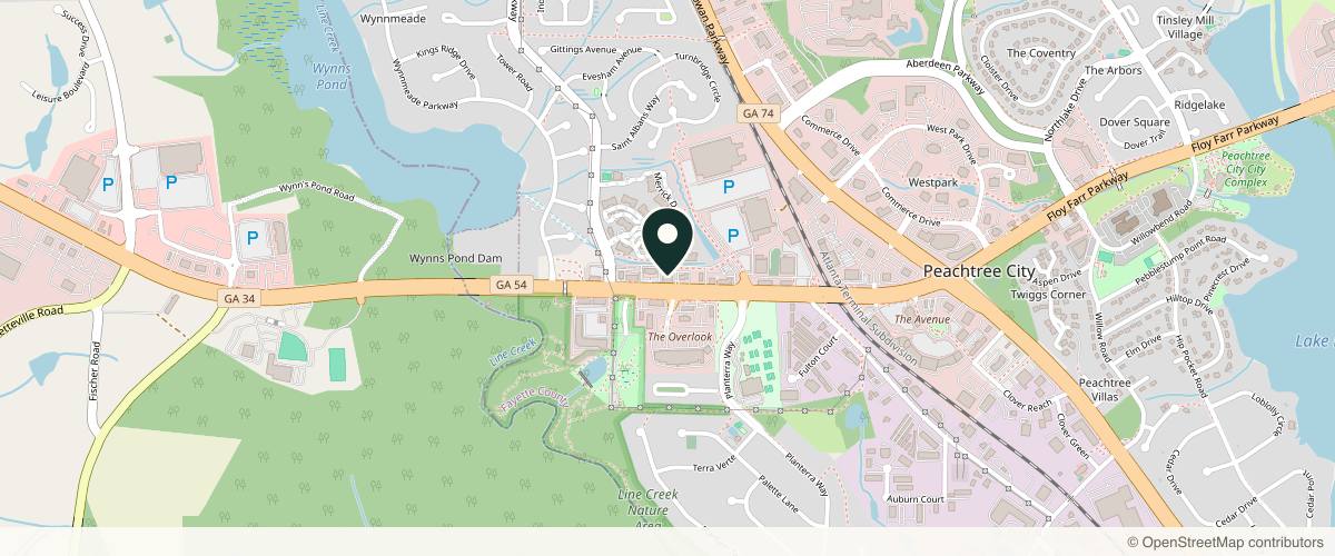 Map showing the exact location of dermani MEDSPA® Peachtree City at 2767 GA-54, Peachtree City, GA 30269, USA