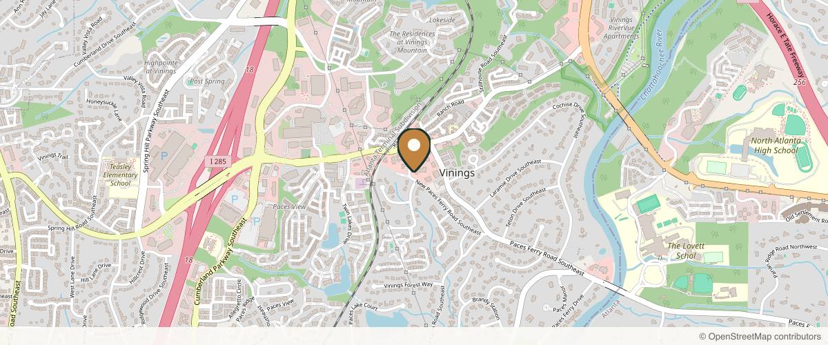 Map showing the exact location of dermani MEDSPA® Vinings at 4300 Paces Ferry Rd SE Ste 245, Atlanta, GA 30339, USA