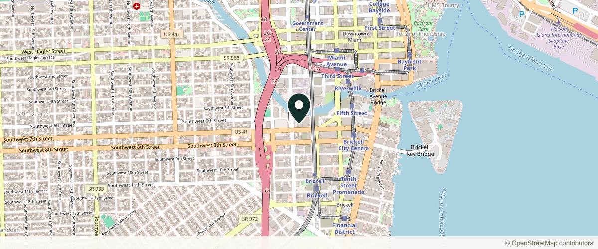 Map showing the exact location of Dermanova MedSpa at LATITUDE ONE BUILDING, 175 SW 7th St #1204, Miami, FL 33130, USA