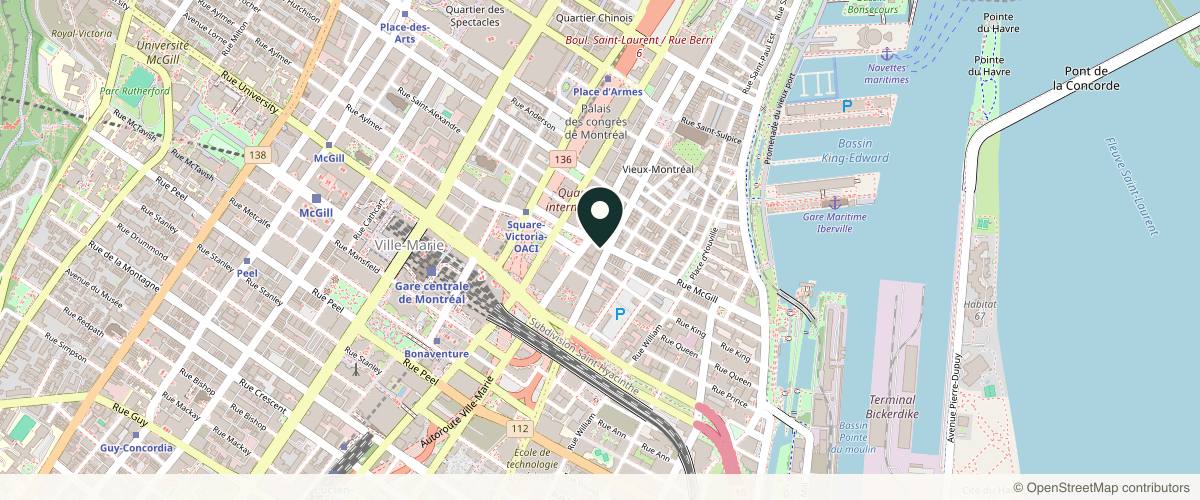 Map showing the exact location of Dermapure Vieux-Montréal at 506 Rue McGill, Montréal, QC H2Y 2H6, Canada