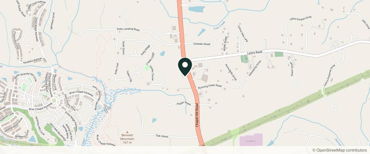 Map showing the exact location of Dermatology & Laser Center of Chapel Hill at 10441 US Hwy 15 501 N #100, Chapel Hill, NC 27517