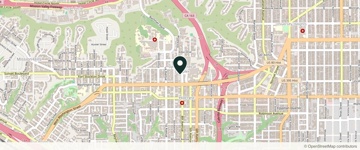 Map showing the exact location of Dermatology & Laser Center of San Diego at 4060 Fourth Ave Ste 209, San Diego, CA 92103