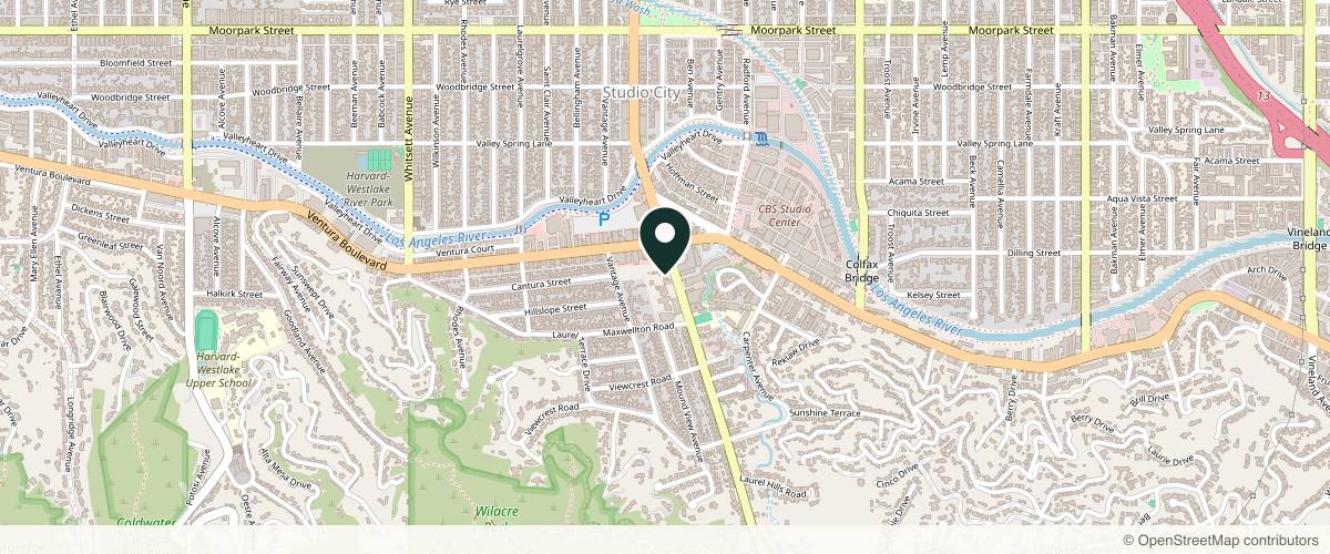 Map showing the exact location of Dermatology and Laser Centre at 3959 Laurel Canyon Blvd, Studio City, CA 91604