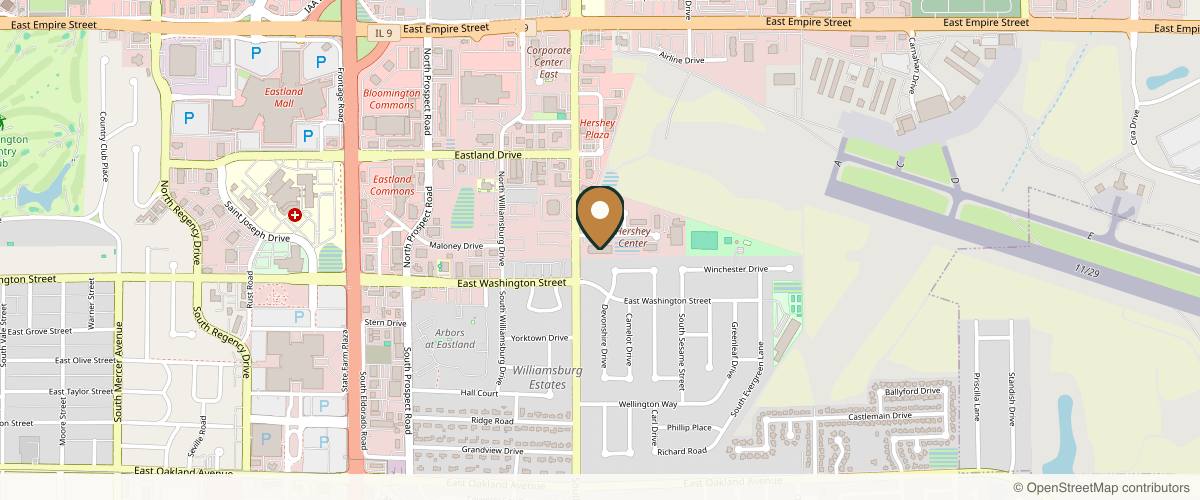 Map showing the exact location of Dermatology & Mohs Surgery Institute at 303 N Hershey Rd # B, Bloomington, IL 61704, USA