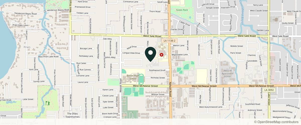 Map showing the exact location of Dermatology Associates at 2000 Tybee Ln, Lake Charles, LA 70605, USA