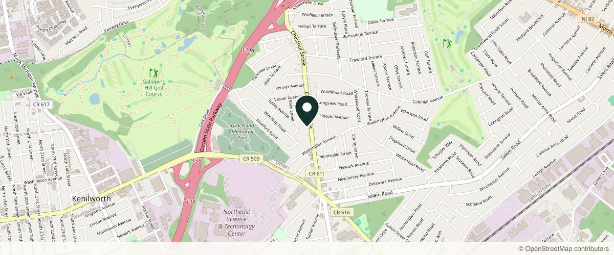 Map showing the exact location of Dermatology Associates of Central NJ at 440 Chestnut St 1st floor suite 101, Union, NJ 07083