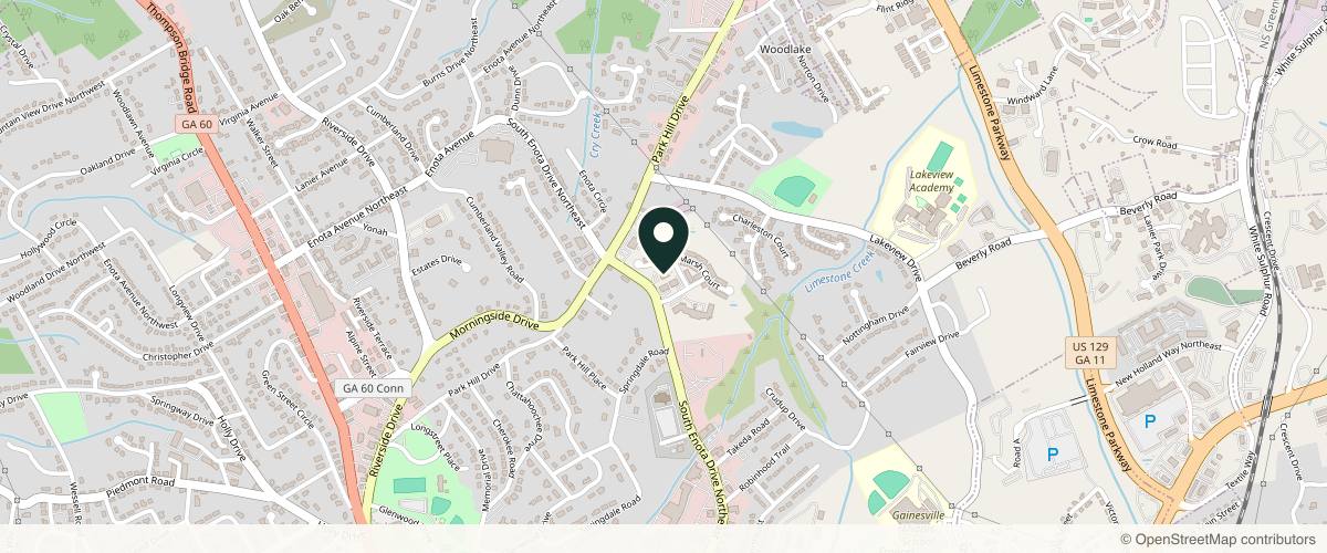 Map showing the exact location of Dermatology Associates of Northeast Georgia at 974 S Enota Dr NE, Gainesville, GA 30501, USA