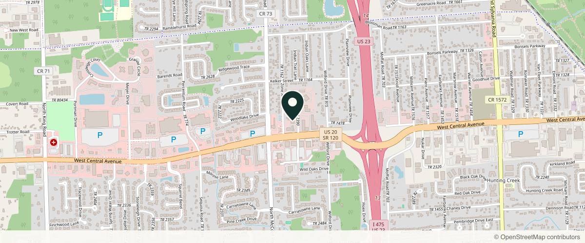 Map showing the exact location of Dermatology Associates at 3141 Central Park West, Toledo, OH 43617