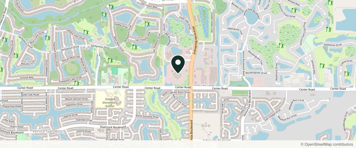 Map showing the exact location of Dermatology Associates Venice at 1211 Jacaranda Blvd, Venice, FL 34292