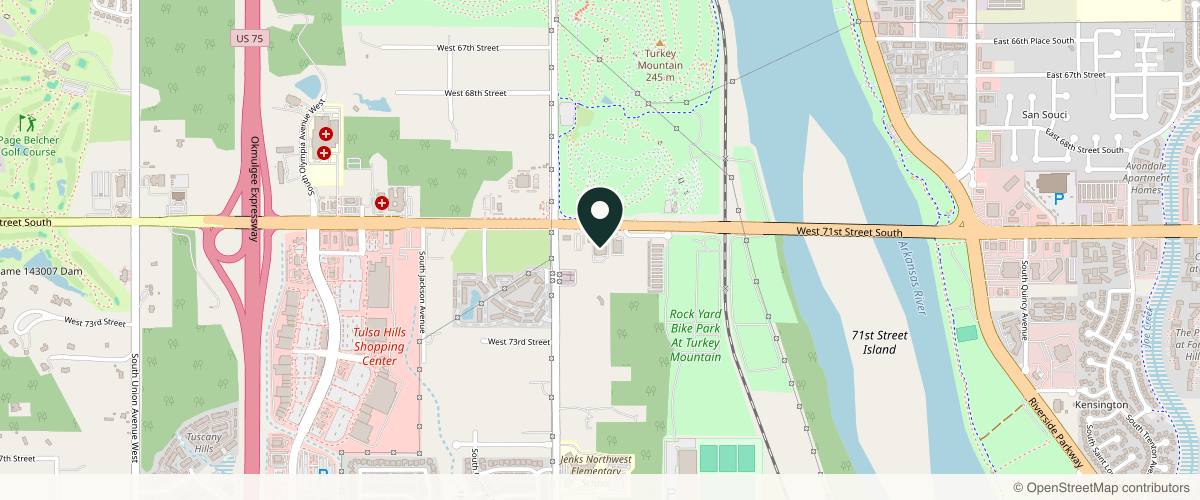 Map showing the exact location of Dermatology by Axis HealthCare at 220 West 71st St S, Tulsa, OK 74132