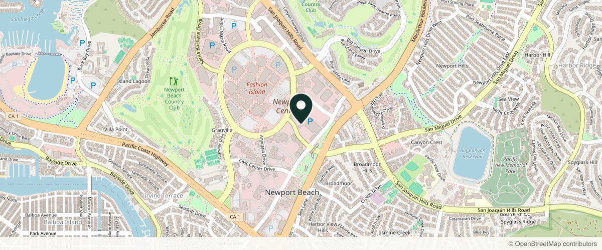 Map showing the exact location of Dermatology Center of Newport at 360 San Miguel Dr Ste 406, Newport Beach, CA 92660