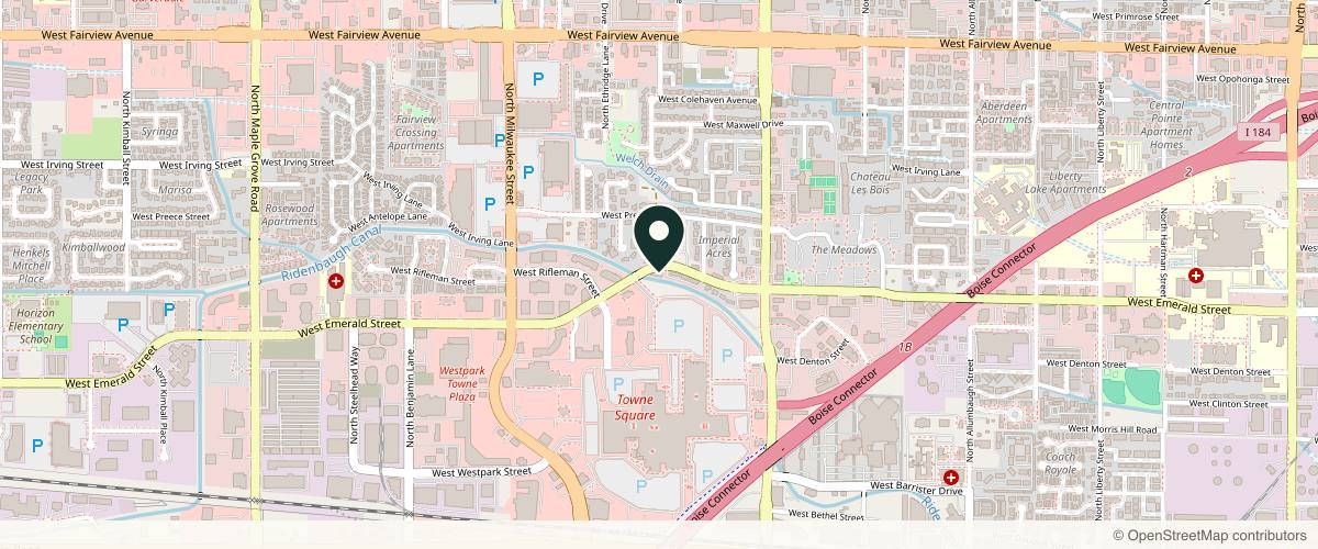 Map showing the exact location of Dermatology Clinic of Idaho - Boise at 7733 W Emerald St, Boise, ID 83704