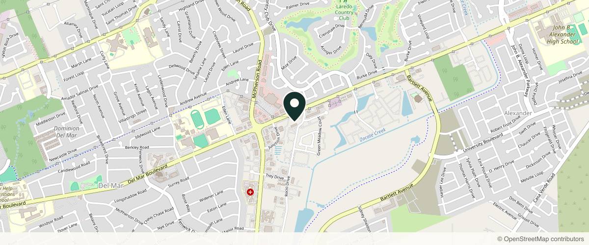 Map showing the exact location of Dermatology Clinic of Laredo - Oasis Dermatology Group PLLC at 1605 E Del Mar Blvd #108, Laredo, TX 78041, USA