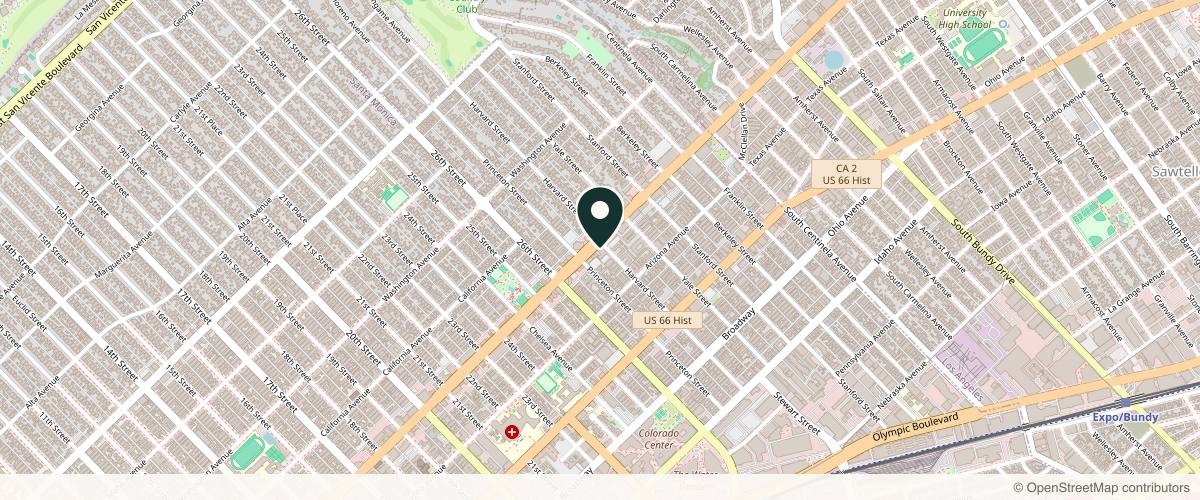 Map showing the exact location of Dermatology Institute & Skin Care Center at 2730 Wilshire Blvd #650, Santa Monica, CA 90403