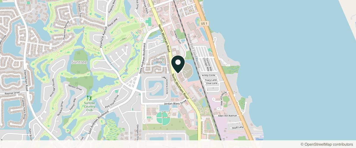Map showing the exact location of Dermatology + Plastic Surgery: For Your Best Self at 6545 N Wickham Rd Suite C-101, Melbourne, FL 32940, USA