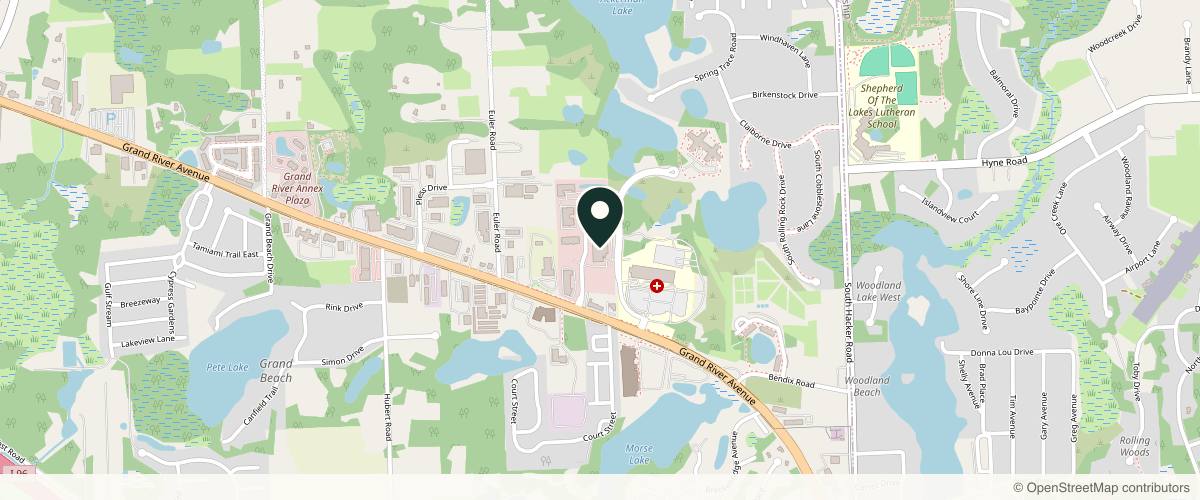 Map showing the exact location of Dermatology Specialists of Brighton at 2305 Genoa Business Park Dr, Brighton, MI 48114