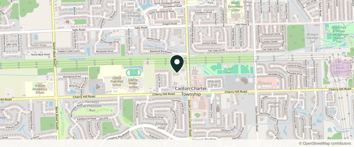 Map showing the exact location of Dermatology Specialists of Canton at 361 N Canton Center Rd, Canton Township, MI 48187