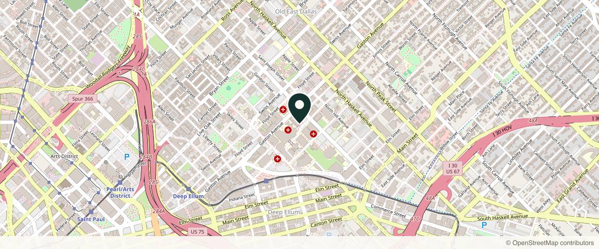 Map showing the exact location of Dermatology Specialists of Dallas at 3600 Gaston Ave #901, Dallas, TX 75246