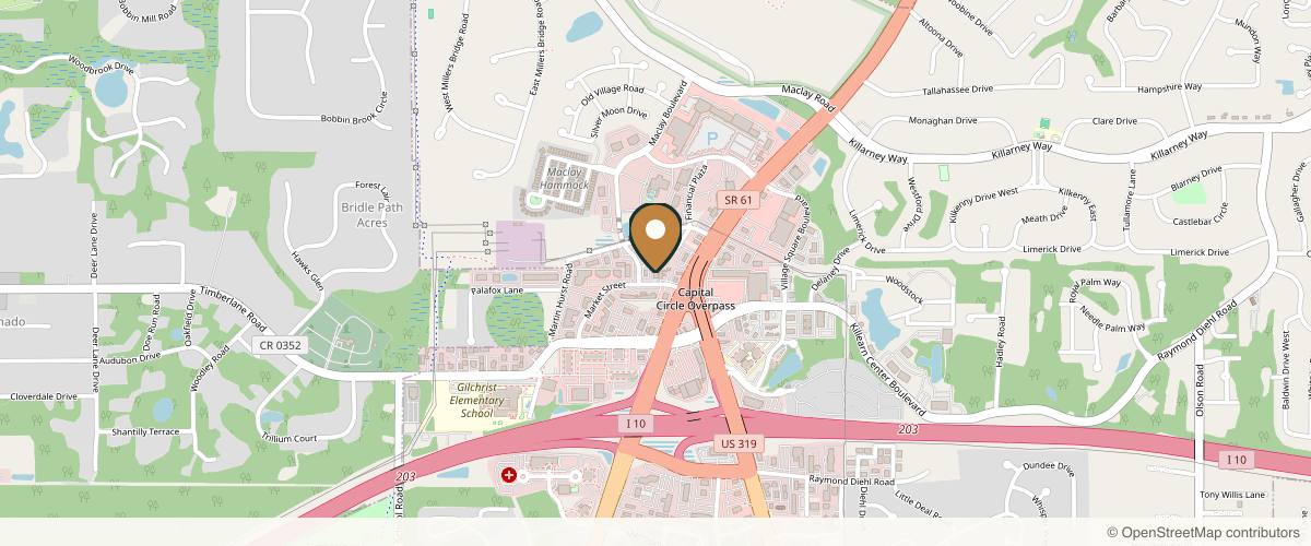 Map showing the exact location of Dermatology Specialists of Florida at 1474 Market St, Tallahassee, FL 32312, USA