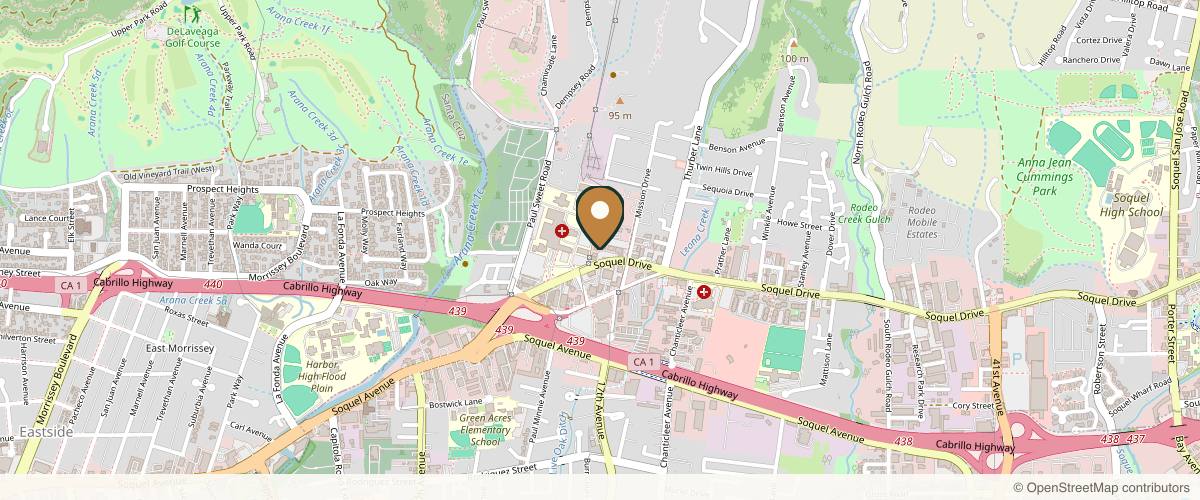 Map showing the exact location of Dermatology Surgical & Med Group at 1661 Soquel Dr Ste E, Santa Cruz, CA 95065, USA