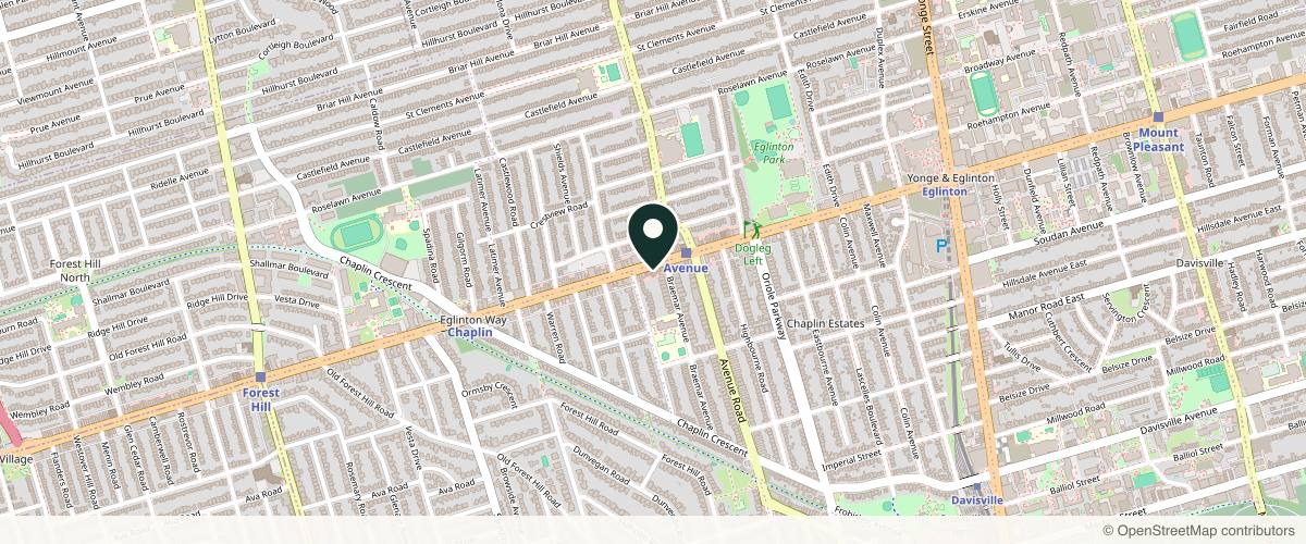 Map showing the exact location of Dermedica Laser & Spa at 361 Eglinton Ave W, Toronto, ON M4N 1A3, Canada