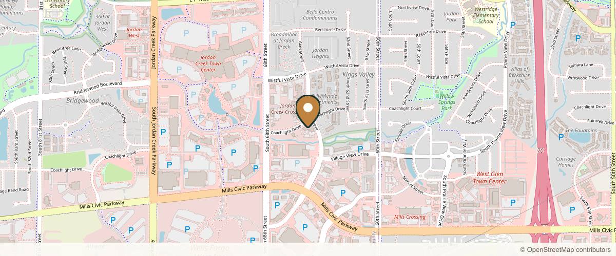 Map showing the exact location of Des Moines Plastic Surgery at 6420 Coachlight Dr #100, West Des Moines, IA 50266, USA
