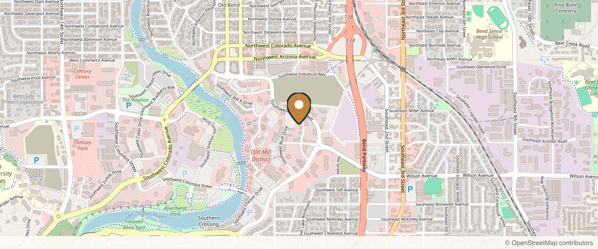 Map showing the exact location of Deschutes Dermatology Center at 325 SW Upper Terrace Dr, Bend, OR 97702, USA