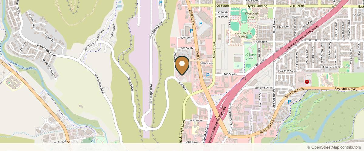 Map showing the exact location of Desert Bloom Healthcare | St. George Natural Functional Medicine Providers at 1173 S 250 W Ste 102, St. George, UT 84770, USA