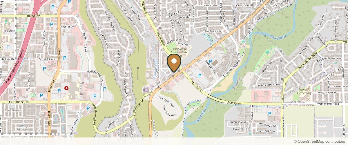 Map showing the exact location of Desert Bloom Plastic Surgery at 446 S Mall Dr ste b-1, St. George, UT 84790, USA