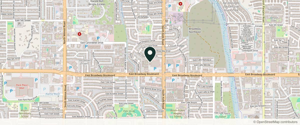 Map showing the exact location of Desert Rose Medspa at 6979 E Broadway Blvd Ste 125, Tucson, AZ 85710, USA