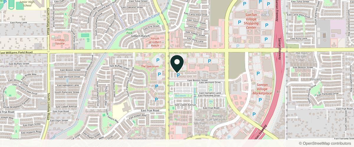 Map showing the exact location of Desert Sky Dermatology at 1688 E Boston St, Gilbert, AZ 85295