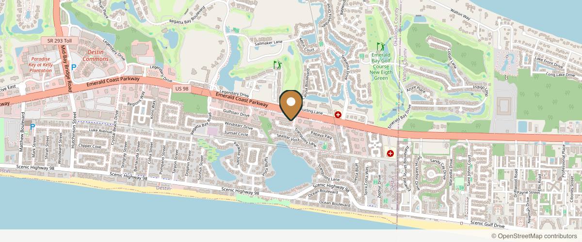 Map showing the exact location of Destin Medical Spa at 36164 Emerald Coast Pkwy, Destin, FL 32541, USA