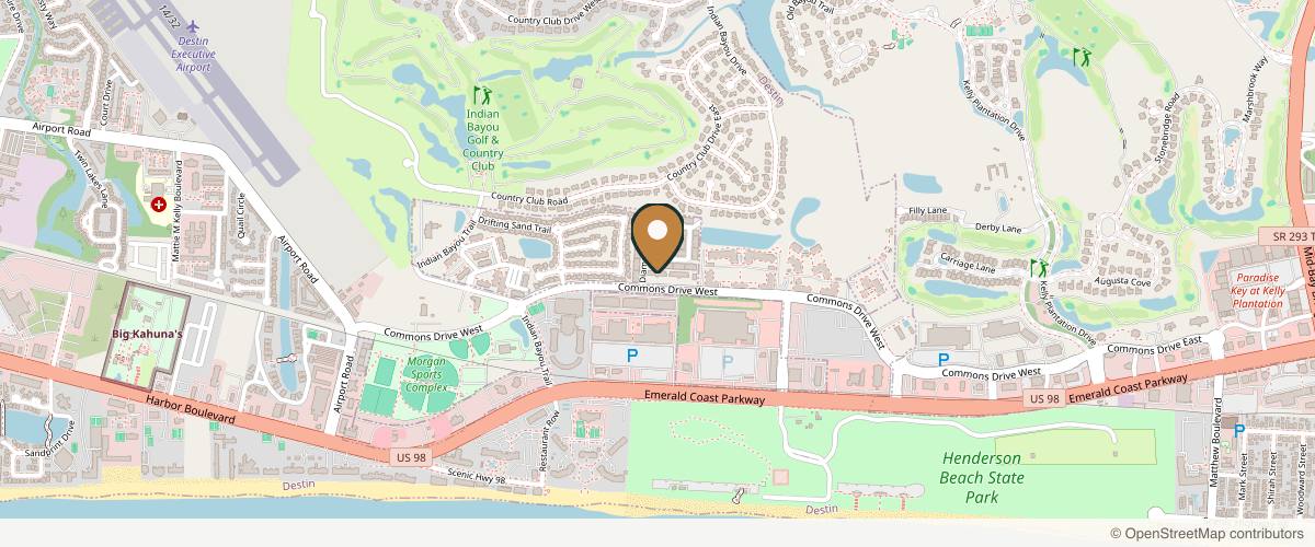 Map showing the exact location of Destin Weight Loss and Wellness at 3997 Commons Dr W Ste L, Destin, FL 32541, USA