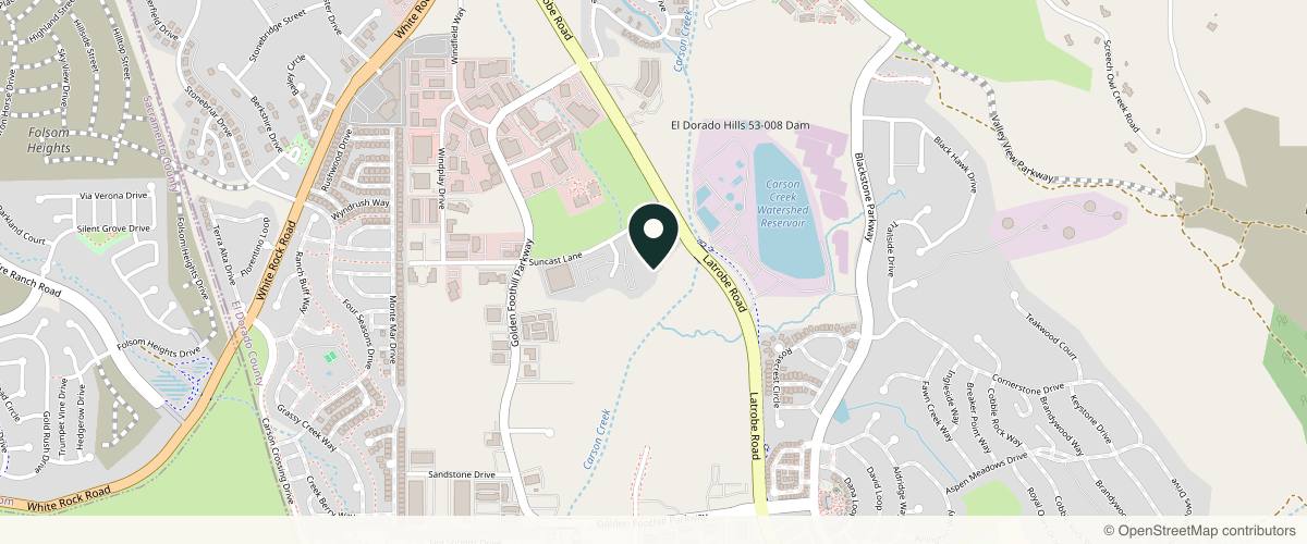 Map showing the exact location of Destination Aesthetics Medical Spa at 1162 Suncast Ln Unit 1, El Dorado Hills, CA 95762, USA