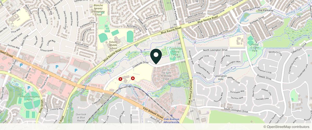 Map showing the exact location of Destination Aesthetics Medical Spa at 1731 Creekside Dr, Folsom, CA 95630, USA