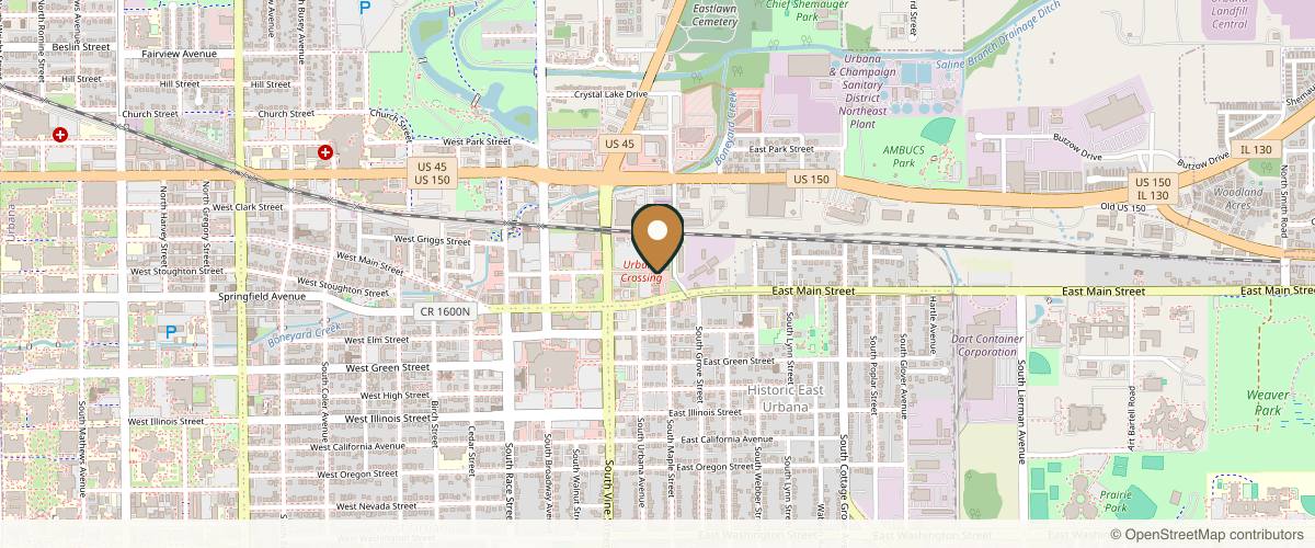 Map showing the exact location of Diamond Day Spa at 114 N Vine St Ste j, Urbana, IL 61802, USA
