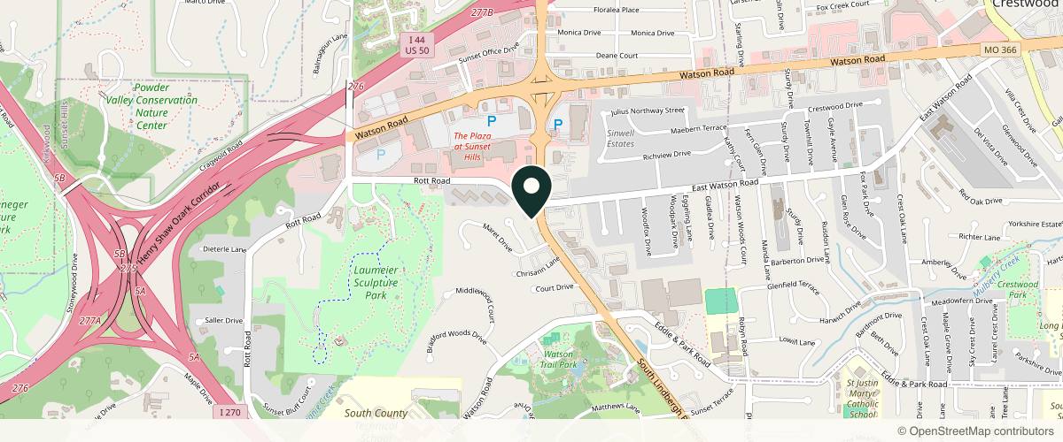 Map showing the exact location of Divine, A Boutique Medspa at 3735 S Lindbergh Blvd, Sappington, MO 63127, USA