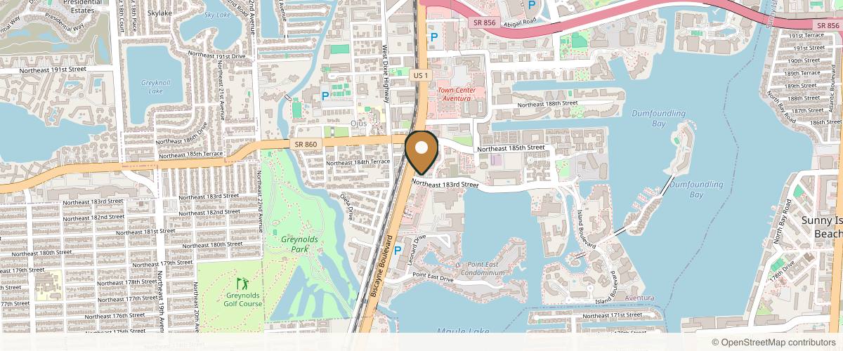 Map showing the exact location of Dolce Medical Spa Aventura | Facial | Skin Tightening | Microneedling at 18305 Biscayne Blvd Unit 217, Aventura, FL 33160, USA
