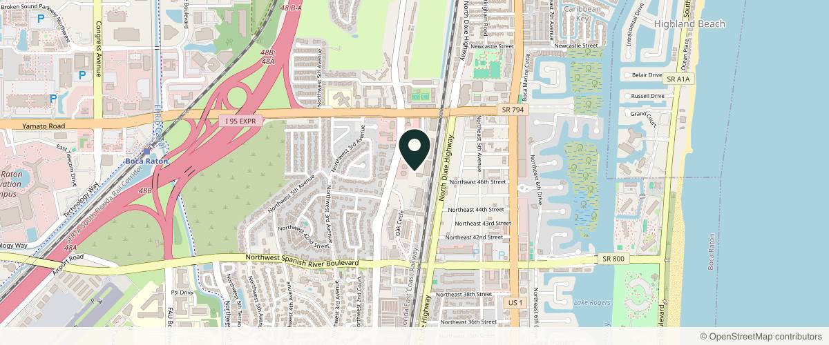 Map showing the exact location of Dolce Medical Spa at 4720 NW 2nd Ave Suite D-105, Boca Raton, FL 33431, USA